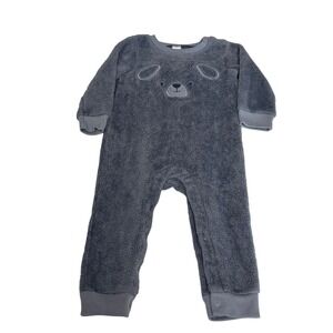 Carters Baby Boy 18M Sherpa Fleece Dog Face Jumpsuit Sleeper Gray Slate Blue